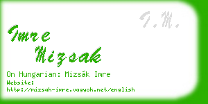 imre mizsak business card