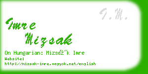 imre mizsak business card